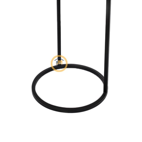 طاولة خدمة قاعدة حديد أسود وسطح زجاج بني شفاف