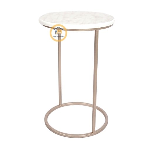 طاولة خدمة بشكل دائري لون ماكس سطح خشب شبية الرخام...