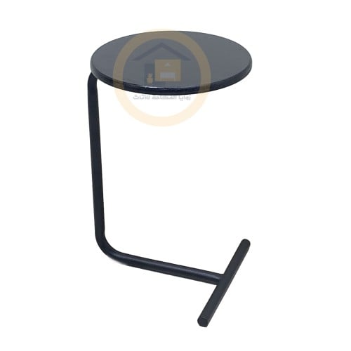 طاولة خدمة سطح خشب وقاعدة حديد لون أسود