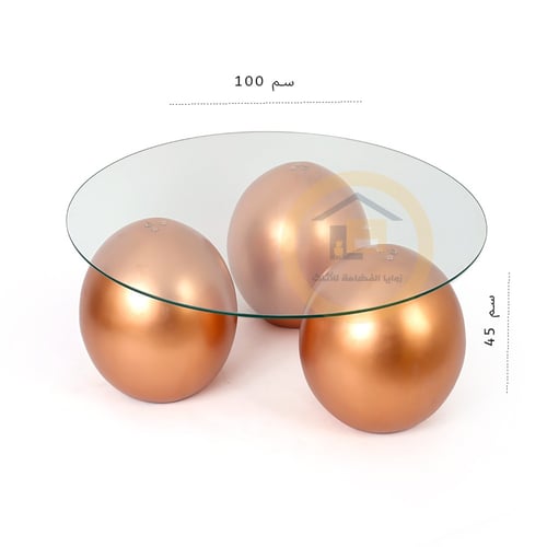 طاولة كور زجاج شفاف
