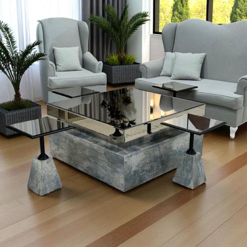 طاولة تقديم مع 4 طاولات خدمة – تصميم فاخر بلمسة عص...