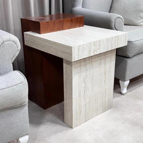 طاولة جانبية بسطح بديل رخام فاخر