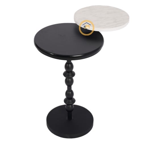 طاولة خدمة قاعدة رخام صناعيي سطح خشب دورين