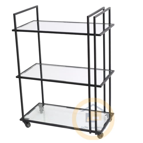 عربية تقديم 3 دور لون اسود سطح زجاج شفاف