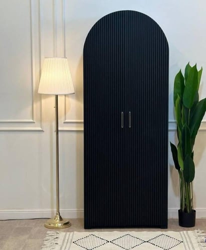 دولاب عباية خشب أبيض و أسود - 200 * 80 * 30 سم