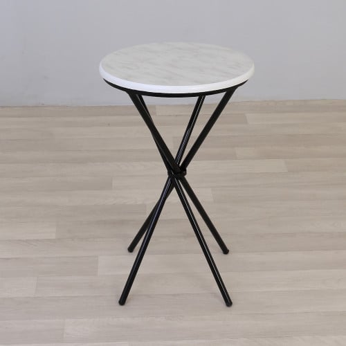 طاولة خدمة تصميم بسيط عملية بأرجل لون أسود وسطح خش...