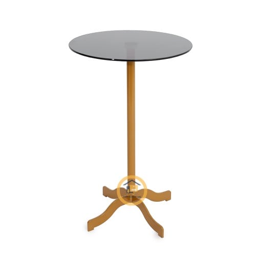 طاولة خدمة بتصميم عصري رجل حديد لون ذهبي سطح زجاج...