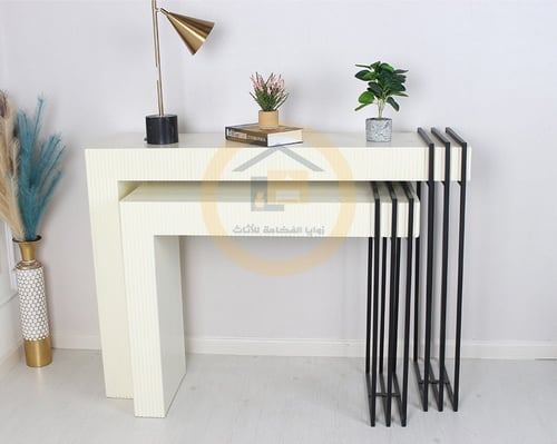 طقم طاولات مدخل كونسول لون سكري