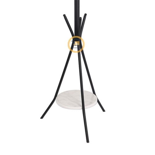 علاق ملابس قواعد حديد لون ذاسود مع رف للبخور