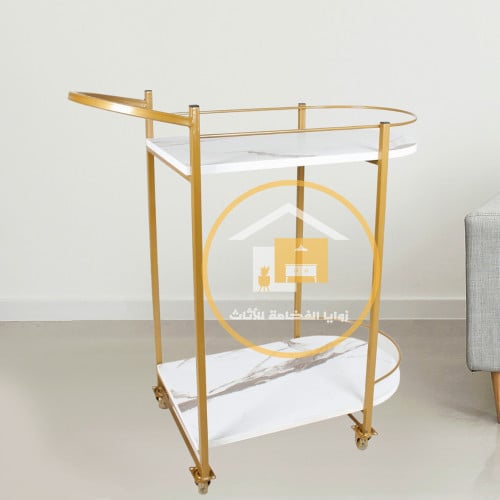 عربية تقديم دورين لون ذهبي بحواف مستديرة