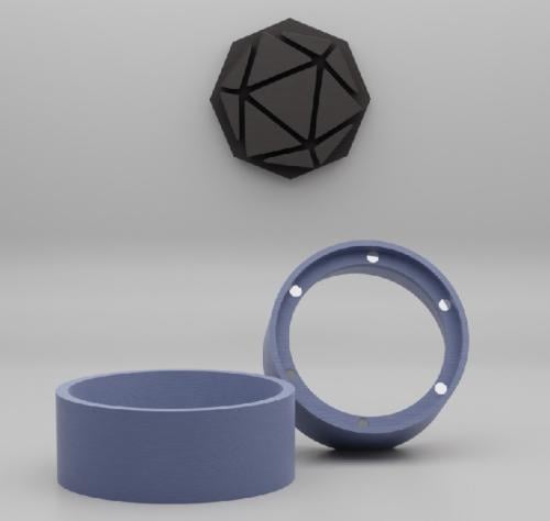 3D حلقة بورتافلتر 51 قصير رصاصي