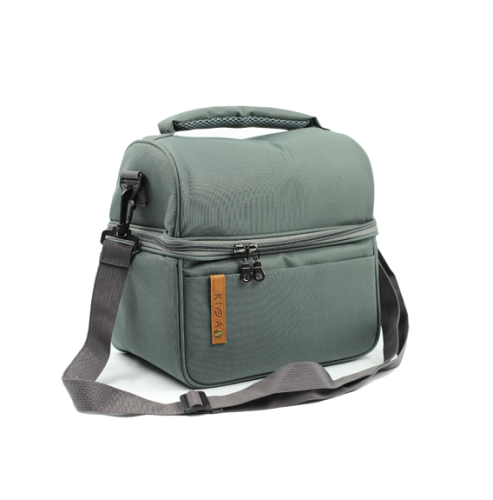 شنطة كفه رمادي لوقو بني