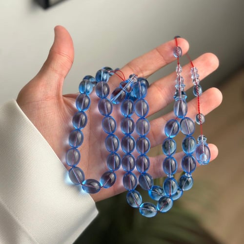 مسباح كاست ازرق شفاف بيضاوي