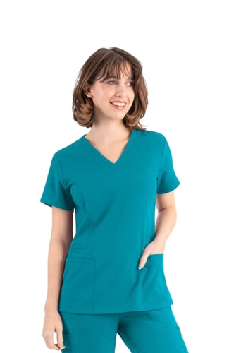 بلوزة سكرب مومنتم النسائي من ميفن بفتحة رقبة على ش...