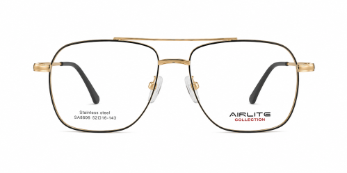 نظاراة طبية لون -ذهبي -اسود -8606 AIRLITE