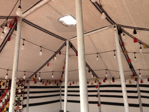 بيت شعر سعودي, , مقاس 6×6 ياردة,أبيض مخطط