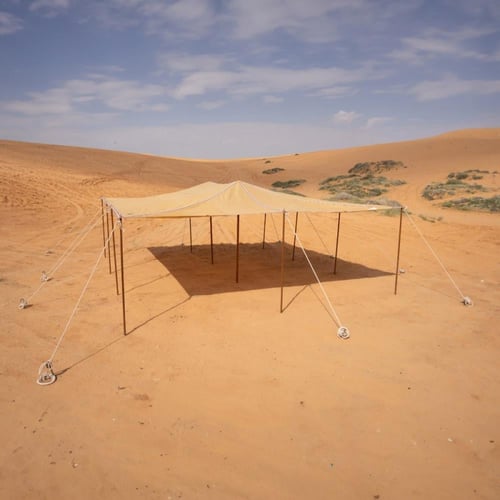 مظلة حلال سقف خيمة الغنم، رملي، مقاس 6×8 متر