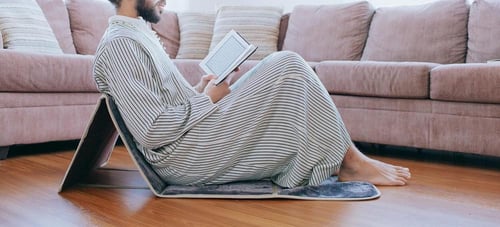 سجادة صلاة مريحة, كرسي الصلاة, قابل للطي, رصاصي غا...