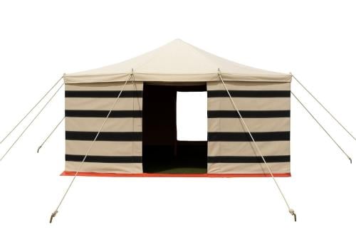 خيمة نجد, 3 طبقات, أبيض مخطط, مقاس 4×4 ياردة.