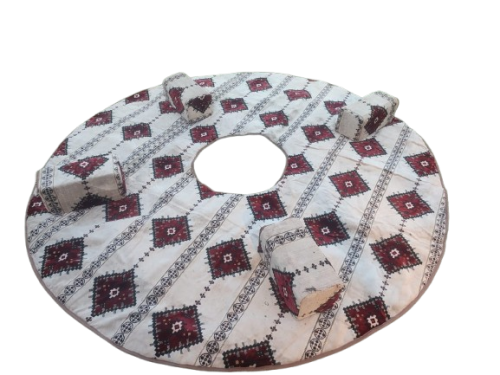 طقم فرشة دائرية مع 4 مراكي, خليجي