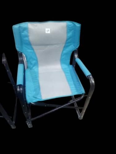 كرسي رحلات, مبطنة اسفنج ، مع طاولة جانبية، أزرق