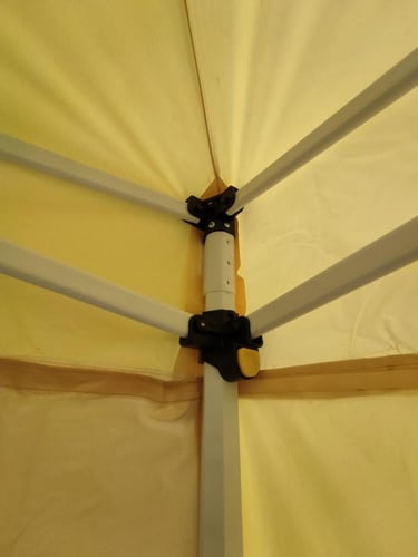 خيمة المنزل، مقاس 3×3 ، بيج مخطط أسود