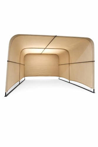 مظلة سيارة سهلة الفك والتركيب، كراج سيارات، بيج، م...