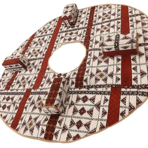 طقم فرشة دائرية مع 4 مراكي, حجازي