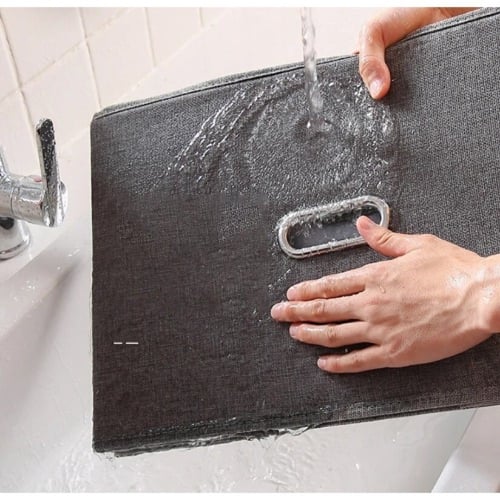 صندوق مكعب كبير الحجم بمقابض لتخزين وتنظيم الملابس...