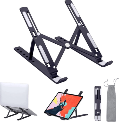 حامل لابتوب ألومنيوم قابل للطي والارتفاع قابل للتع...