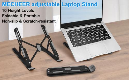 حامل لابتوب ألومنيوم قابل للطي والارتفاع قابل للتع...