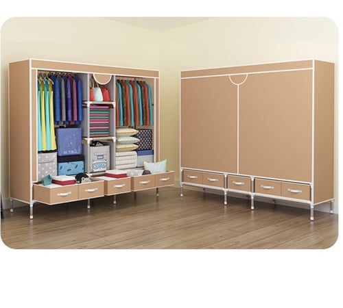 دولاب ملابس, خزانة ملابس قماش بني185*45*172 سم