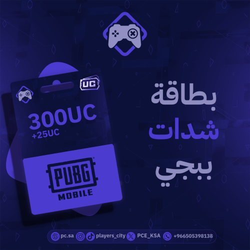 بطاقة ببجي - 300 + 25 شدة