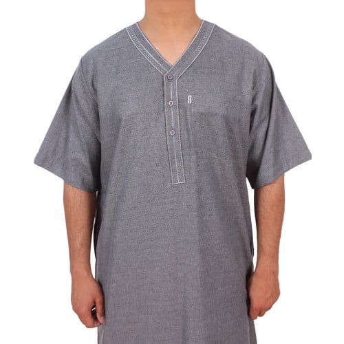 جلابية رجالي مطرز نص كم M