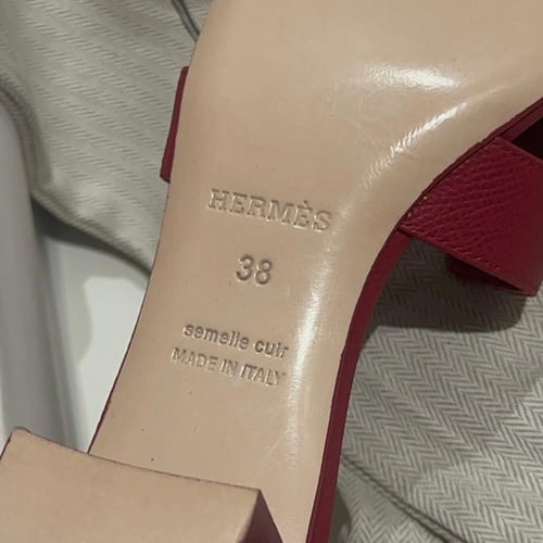 Hermes heeled slide sandals