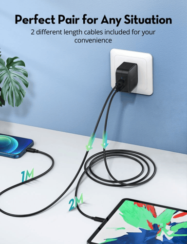 راف باور - باندل 2 كيبل 1 متر - 2 متر - تايب سي تو...