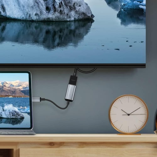 باورولوجي كيبل قصير مضفر من النوع سي الى HDMI بدقة...