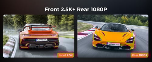 لينجدو - داش كام LD2K كاميرا مرآة أمامية وخلفية 2....