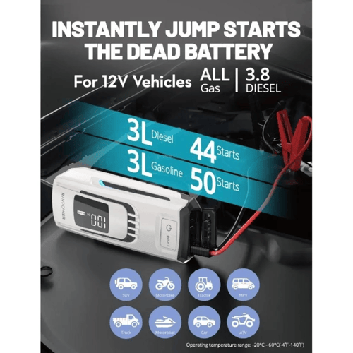 راف باور - مشغل سيارة وبطارية بسعة 24000 ملي امبير...