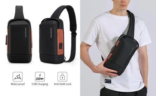 كينجسون - شنطة كتف كروس - اسود