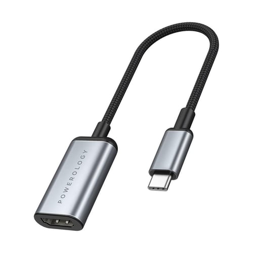 باورولوجي كيبل قصير مضفر من النوع سي الى HDMI بدقة...