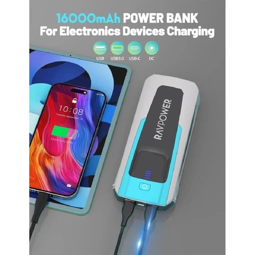 راف باور - مشغل سيارة وبطارية بسعة 16000 ملي امبير...