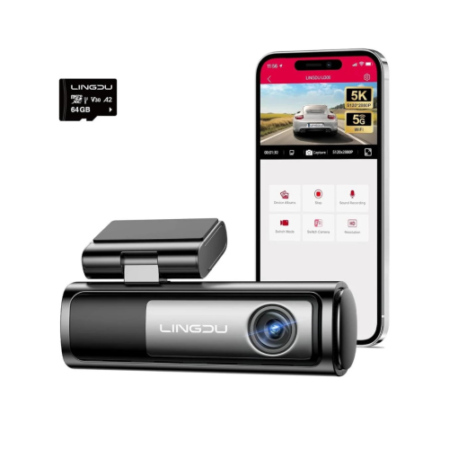 داش كام، LINGDU LD06، كاميرا امامية وخلفية، 5K، وا...