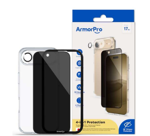 أرمر برو - بكج 4 في 1 حماية متكاملة أيفون 17 أير -...