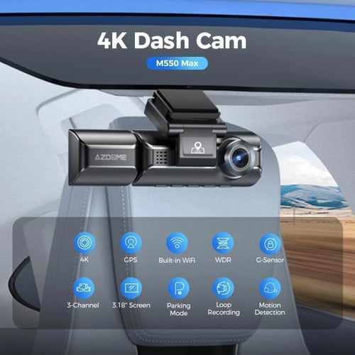 داش كام - AZDome M550 MAX ثلاث مكثفات داخلي وأمامي...