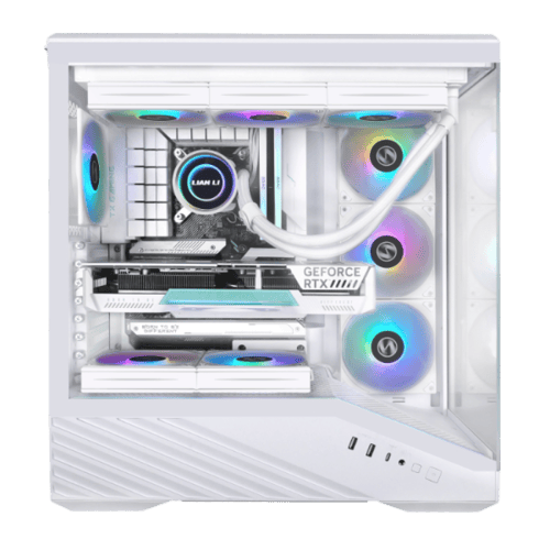 كيس كمبيوتر ليان لي فيكتور V100 ميد تاور - ابيض