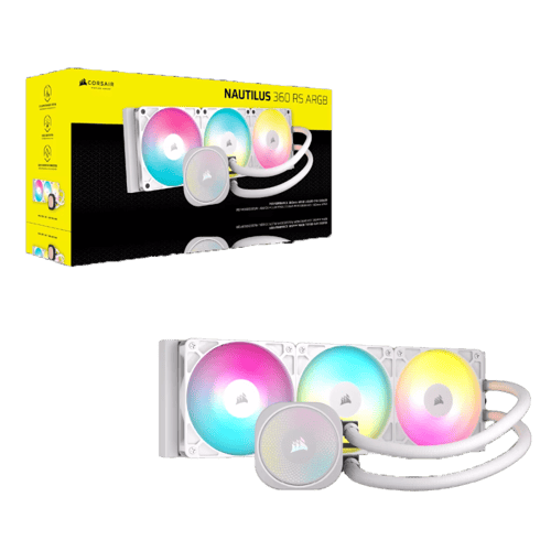 مبرد معالج سائل كورسير NAUTILUS RS ARGB – أبيض