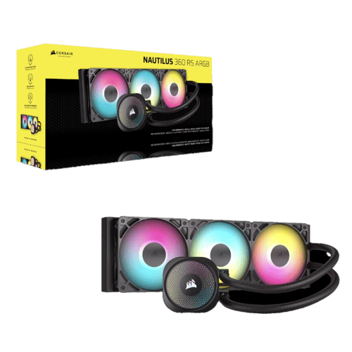 مبرد معالج سائل كورسير NAUTILUS RS ARGB – أسود