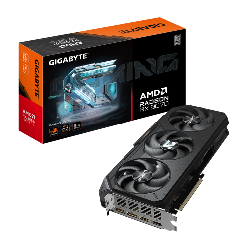 GIGABYTE Radeon RX 9070 GAMING OC Gaming Graphics Card, 16GB GDDR6 Memory – Black