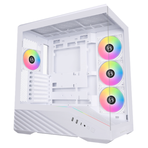 كيس كمبيوتر ليان لي فيكتور V100 ميد تاور - ابيض